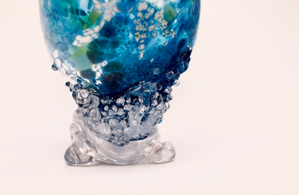 Tall Ocean vase Vancouver Studio Glass
